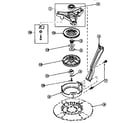 Amana LW8363W2/PLW8363W2B bearing housing, brake pulley and pivot dome diagram
