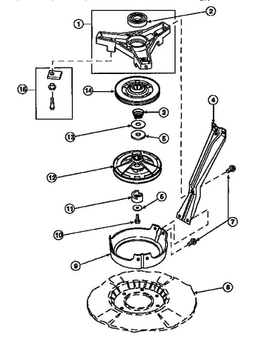 Bearing housing, brake pulley and pivot dome