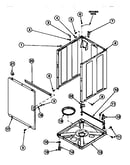 Front panel, base assembly and cabinet assembly