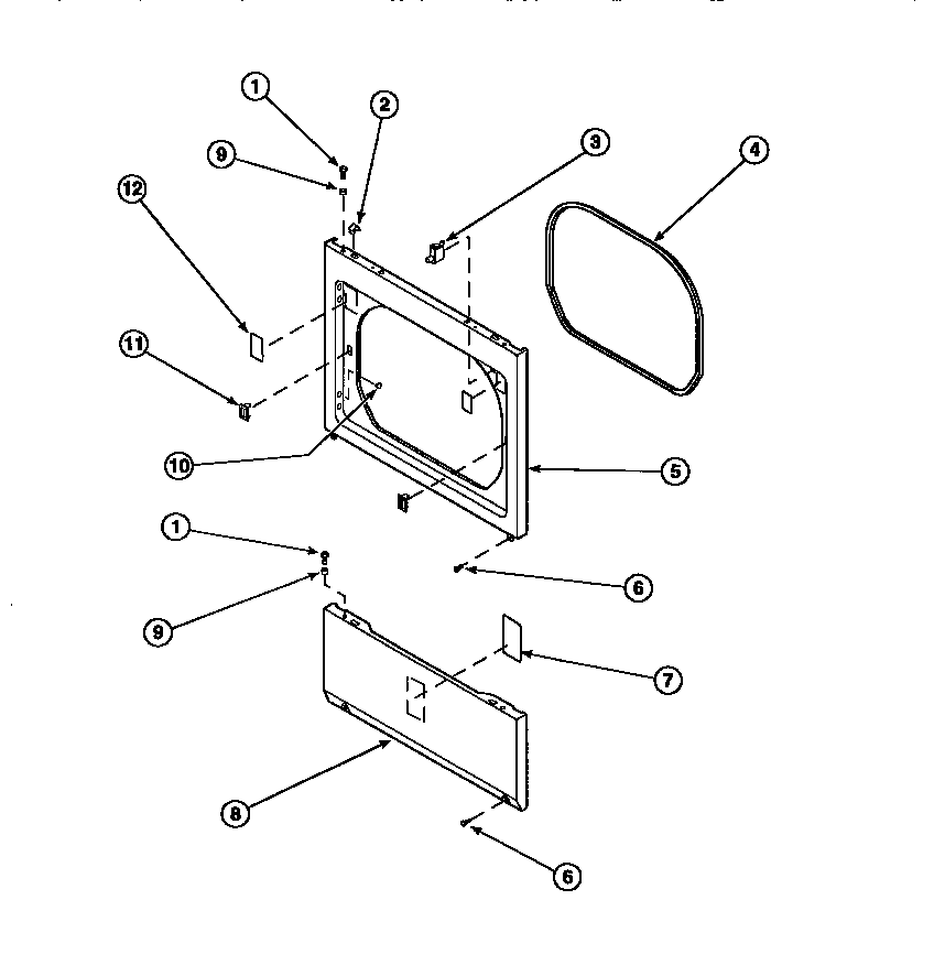 LOWER ACCESS PANEL, FRONT PANEL AND SEAL (LE8217W2/PLE8217W2) (LE8317L2/PLE8317L2) (LE8317W2/PLE8317W2) (LE8407L2/PLE8407L2) (LE8407W2/PLE8407W2) (LE8457L2/PLE8457L2) (LE8457W2/PLE8457W2) (LE8517L2/PLE8517L2) (LE8517W2/PLE8517W2) (LE8607L2/PLE8607L2) (LE8