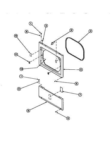 Lower access panel, front panel and seal (le8217w2/ple8217w2) (le8317l2/ple8317l2) (le8317w2/ple8317w2) (le8407l2/ple8407l2) (le8407w2/ple8407w2) (le8457l2/ple8457l2) (le8457w2/ple8457w2) (le8517l2/ple8517l2) (le8517w2/ple8517w2) (le8607l2/ple8607l2) (le8