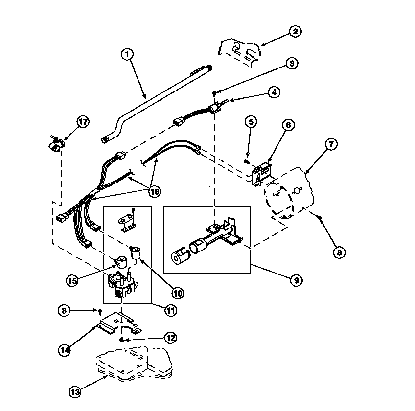 GAS VALVE, IGNITER AND GAS CONVERSION KITS (LE8217W2/PLE8217W2) (LE8317L2/PLE8317L2) (LE8317W2/PLE8317W2) (LE8407L2/PLE8407L2) (LE8407W2/PLE8407W2) (LE8457L2/PLE8457L2) (LE8457W2/PLE8457W2) (LE8517L2/PLE8517L2) (LE8517W2/PLE8517W2) (LE8607L2/PLE8607L2) (L