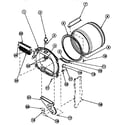 Amana LG8519L2-PLG8519L2 front bulkhead, air duct, felt seal and cylinder diagram