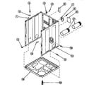 Amana LG8609L2-PLG8609L2 cabinet, exhaust duct and base diagram