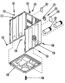 Cabinet, exhaust duct and base