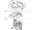 Amana SRDE27S3W-P1190602WW ice & water cavity, electronic bracket, toe grille diagram