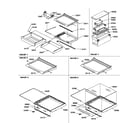 Amana SRDE27S3W-P1190602WW shelves, deli, and crisper assemblies diagram