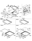 Shelves, deli, and crisper assemblies