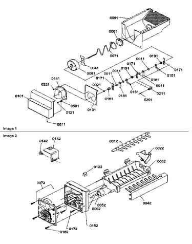 Ice bucket auger and ice maker parts