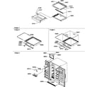 Amana SXD25S2E-P1190421WE crisper & deli assemblies and toe grille diagram