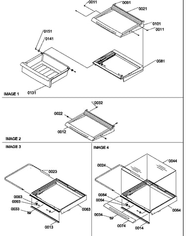 Shelves, deli, and crisper assemblies