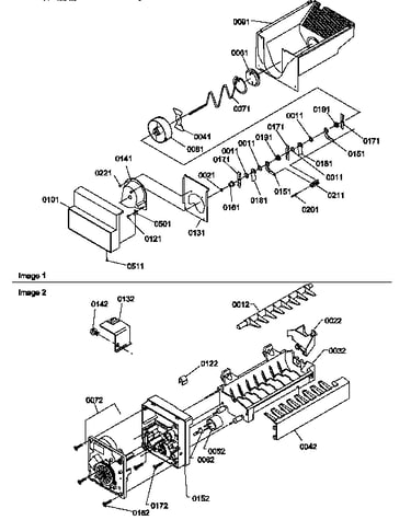 Ice bucket auger and ice maker parts