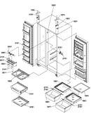 Refrigerator/freezer shelves, lights, & hinges