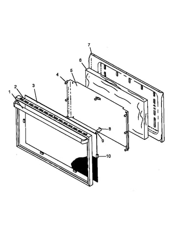Glass oven door assembly - see note for specific models (snp26ah0/p1143192nw) (snp26cb0/p1143183nw) (snp26cb0/p1143191nw) (snp26cb5/p1143183nl) (snp26cb5/p1143191nl) (snp26zz0/p1143184nw)