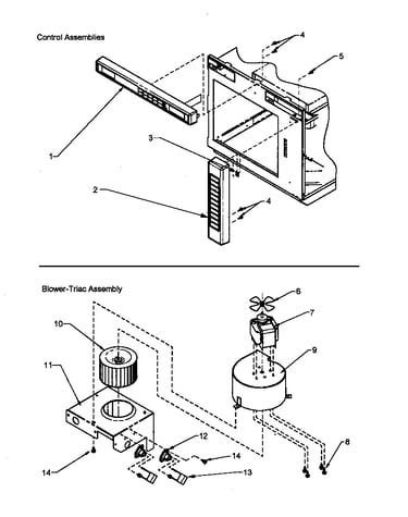 Controls & blower/triac assemblies