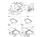 Amana SBDX520SW-P1185104WW shelves, deli, and crisper assemblies diagram