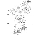 Amana SBDX520SW-P1185104WW ice bucket auger, ice maker, and ice maker parts diagram