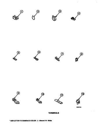 Terminals (lw8203w2/plw8203w2a) (lw8203w2b/plw8203w2a) (lw8252l2/plw8252l2a) (lw8252w2/plw8252w2a) (lw8303l2/plw8303l2a) (lw8303w2/plw8303w2a) (lw8312l2/plw8312l2a) (lw8312w2/plw8312w2a) (lw8413l2/plw8413l2a) (lw8413w2/plw8413w2a) (lw8413w2b/plw8413w2a) (