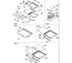 Amana SB520SW-P1185003WW shelves, deli, and crisper assemblies diagram