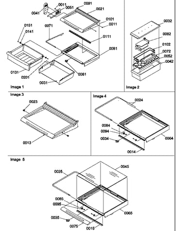Shelves, deli, and crisper assemblies
