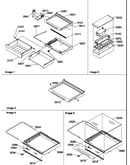 Shelves, deli, and crisper assemblies
