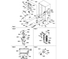 Amana SBDE520SW-P1185202WW drain system, rollers, and evaporator assy diagram