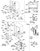 Drain systems, rollers, and evaporator assy