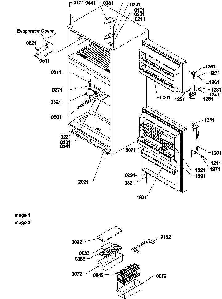 Door, hinges and accessories
