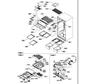 Amana THI21TW-P1302602WW interior cabinet and drain block assembly diagram