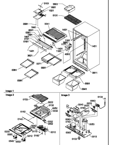 Interior cabinet and drain block assembly
