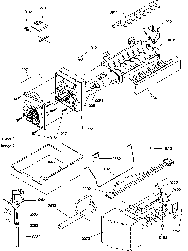 Ice maker assemblies and parts