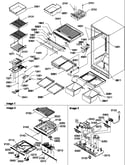Interior cabinet and drain block assembly
