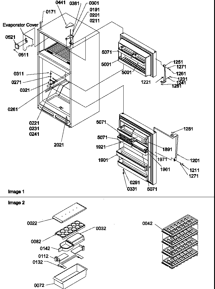 Door, hinges and accessories
