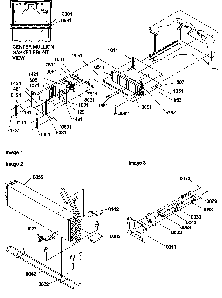 Evaporator and fan motor assemblies