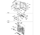 Amana SRD325S5W-P1199402WW ice & water cavity, electronic bracket, & toe grille diagram