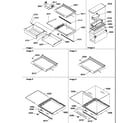 Amana SRD325S5E-P1199402WE deli, shelves, crisper assemblies and accessories diagram