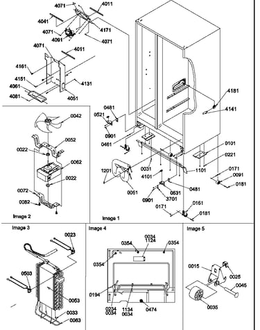 Drain systems, rollers, and evaporator assy