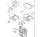 Amana SXD520SL-P1182402WL crisper & deli assemblies and toe grille diagram