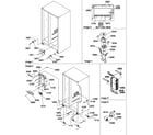 Amana SRD520SE-P1186302WE drain systems, rollers, and evaporator assy diagram