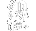 Amana SRD27S4L-P1190306WL drain systems, rollers, and evaporator assy diagram