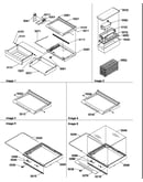 Deli, shelves, crisper assemblies and accessories