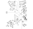 Amana SR520SW-P1183002WW drain systems, rollers, and evaporator assy diagram
