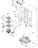 Freezer shelves and light