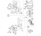 Amana SGD521SBL-P1197102WL drain systems, rollers, and evaporator assy diagram