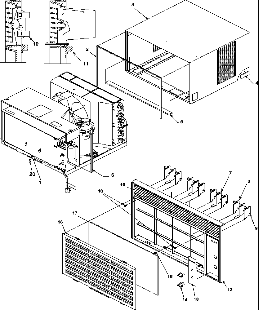 Outercase & front assemblies