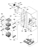 Freezer shelves and light