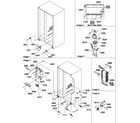 Amana SRDE520SW-P1183103WW drain systems, rollers, and evaporator assy diagram