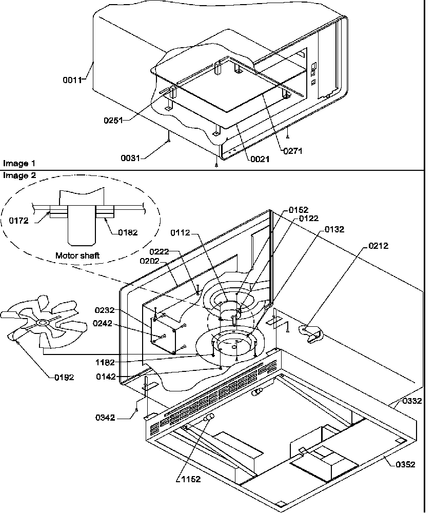 Shelf/stirrer motor