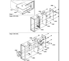 Amana DE1200D/P1300502M shelf/control panels diagram