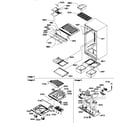 Amana TA20TW-P1306101WW interior cabinet and drain block assembly diagram